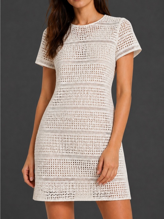 Michael Kors Other - Michael Kors Cream Short Sleeve Coverup Dress